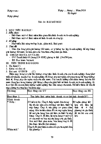 Giáo án Công nghệ Khối 10 - Tiết 34: Bài mở đầu