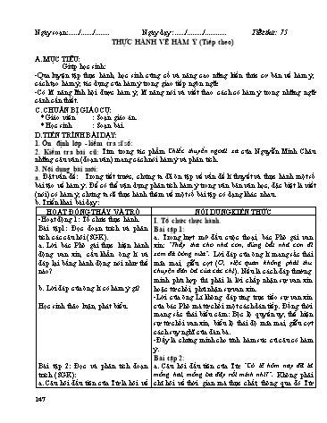 Giáo án Ngữ văn Lớp 12 - Tiết 75: Thực hành về hàm ý (Tiếp theo)