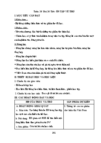 Giáo án Ngữ văn Lớp 9 (Công văn 5512) - Tiết 127, Bài: Ôn tập về thơ