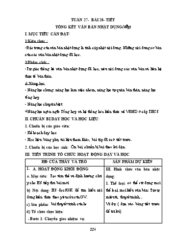 Giáo án Ngữ văn Lớp 9 (Công văn 5512) - Tiết 132, Bài: Tổng kết văn bản nhật dụng (Tiếp)