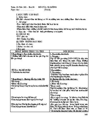 Giáo án Ngữ văn Lớp 9 - Tiết 161, Bài 30: Văn bản: Bố của Xi-mông (Trích)