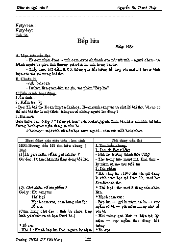 Giáo án Ngữ văn Lớp 9 - Tiết 56: Văn bản: Bếp lửa - Trường THCS ĐT Việt Hưng