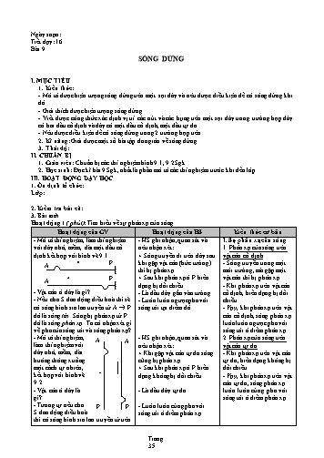 Giáo án Vật lý Khối 12 - Chương II: Sóng cơ và sóng âm - Bài 9: Sóng dừng