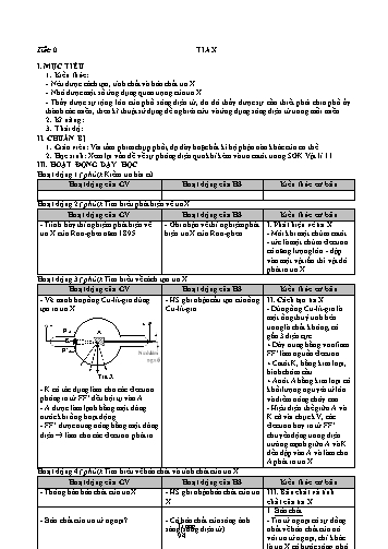 Giáo án Vật lý Khối 12 - Chương V: Sóng ánh sáng - Bài 28: Tia X