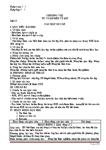 Giáo án Vật lý Lớp 12 - Chương VIII: Từ vi mô đến vĩ mô - Tiết 67, Bài 40: Các hạt sơ cấp