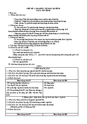 Giáo án Toán Lớp 1 (Chân trời sáng tạo) - Chủ đề 1, Bài: Xếp hình