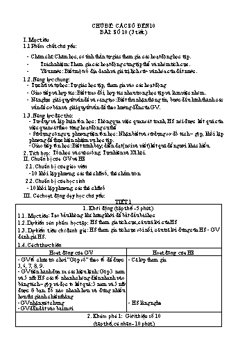 Giáo án Toán Lớp 1 (Chân trời sáng tạo) - Chủ đề 2, Bài: Số 10