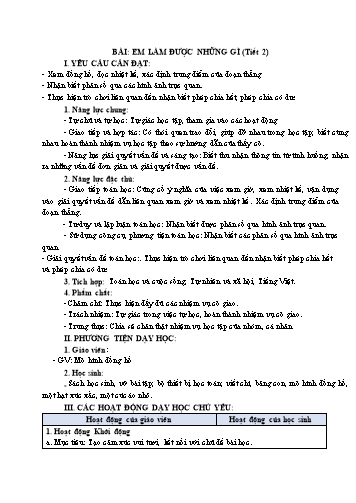 Giáo án Toán Lớp 3 (Chân trời sáng tạo) - Tuần 16, Bài: Em làm được những gì? (Tiết 2)