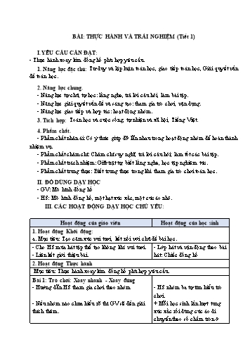 Giáo án Toán Lớp 3 (Chân trời sáng tạo) - Tuần 16, Bài: Thực hành và trải nghiệm (Tiết 1)