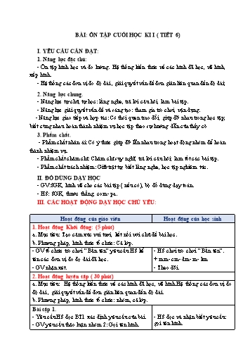 Giáo án Toán Lớp 3 (Chân trời sáng tạo) - Tuần 17, Bài: Ôn tập học kì 1 (Tiết 6)