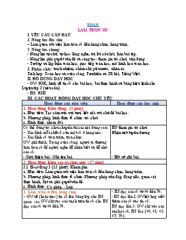 Giáo án Toán Lớp 3 (Chân trời sáng tạo) - Tuần 6, Bài: Làm tròn số