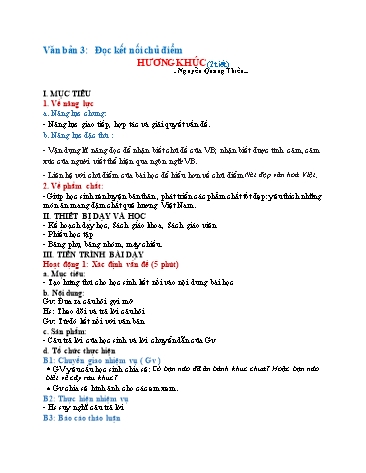 Giáo án Ngữ Văn 7 (Chân trời sáng tạo) - Tiết 63: Đọc kết nối chủ điểm Hương khúc