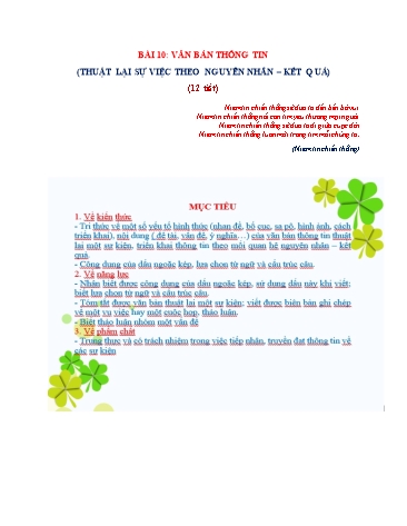 Giáo án Ngữ Văn 6 (Cánh Diều) - Bài 10: Văn bản thông tin (Thuật lại sự việc theo nguyên nhân-kết quả) - Phần 1: Đọc hiểu văn bản Phạm Tuyên và ca khúc mừng chiến thắng