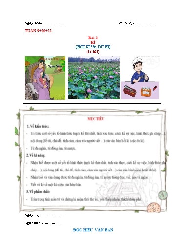 Giáo án Ngữ Văn 6 (Cánh Diều) - Bài 3: Kí (Hồi kí và du kí) - Phần 1: Đọc hiểu văn bản Trong lòng mẹ