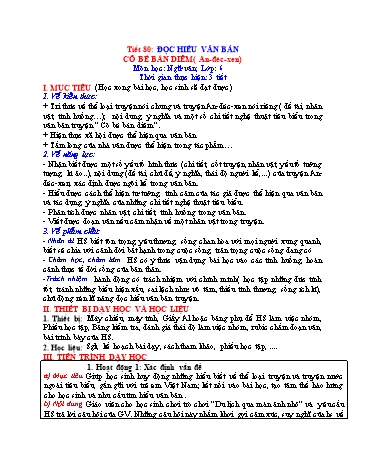 Giáo án Ngữ Văn 6 (Cánh Diều) - Bài 6: Truyện (Truyện đồng thoại, truyện của Puskin và An-đéc-xen) - Phần 4: Thực hành đọc hiểu Cô bé bán diêm