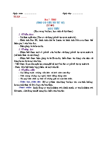 Giáo án Ngữ Văn 6 (Cánh Diều) - Bài 7: Thơ (Thơ có yếu tố tự sự) - Phần 1: Đọc hiểu văn bản Đêm nay Bác không ngủ