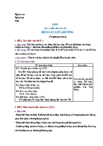 Giáo án Ngữ Văn 7 (Cánh Diều) - Bài 6: Truyện ngụ ngôn và tục ngữ - Phần 2: Đọc hiểu văn bản Đẽo cày giữa đường