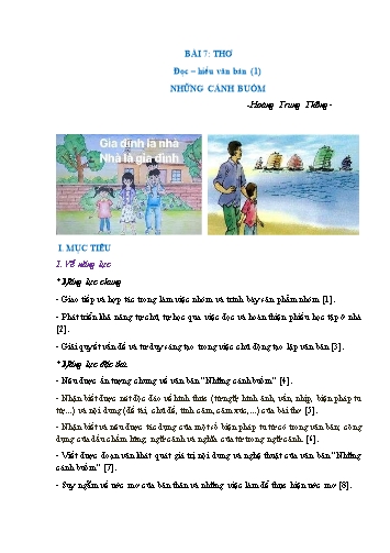 Giáo án Ngữ Văn 7 (Cánh Diều) - Bài 7: Thơ - Phần 1: Đọc hiểu văn bản Những cánh buồm