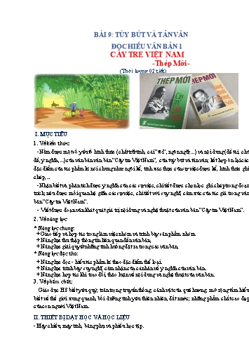 Giáo án Ngữ Văn 7 (Cánh Diều) - Bài 9: Tùy bút và tản văn - Phần 1: Đọc hiểu văn bản Cây tre Việt Nam