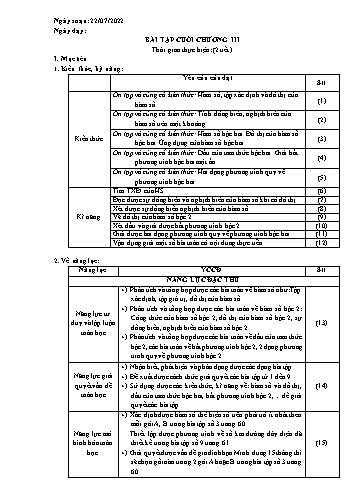 Giáo án Toán Lớp 10 (Cánh diều) - Bài tập cuối chương III