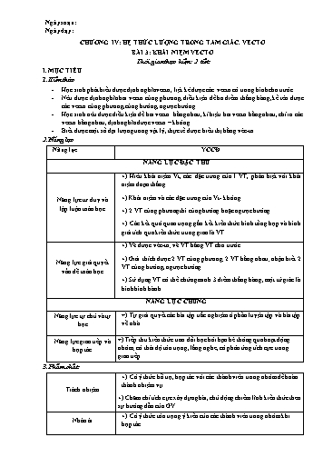 Giáo án Toán Lớp 10 (Cánh diều) - Chương IV, Bài 3: Khái niệm vectơ