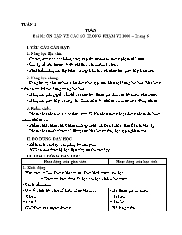 Bộ giáo án Toán Lớp 3 (Cánh Diều)