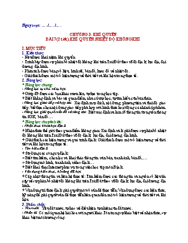 Giáo án Địa Lí 10 (Cánh Diều) - Bài 7: Khí quyển. Nhiệt độ không khí