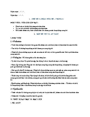 Giáo án Sinh Hoạt Lớp 6 (Chân Trời Sáng Tạo) - Tuần 33