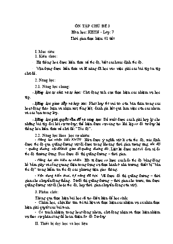 Giáo án Vật Lí 7 (Chân trời sáng tạo) - Ôn tập Chủ đề 3